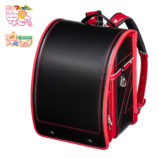 フィットちゃんランドセル ストリートファイン (クロ×レッド) 安ピカッタイプ＋楽ッション