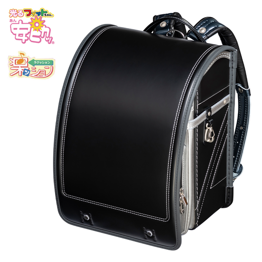 フィットちゃんランドセル ストリートファイン (クロ×シルバー) 安ピカッタイプ＋楽ッション