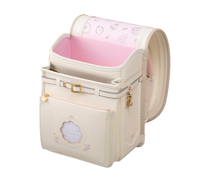 【3月1日販売開始】フィットちゃんランドセル シェルール（プラチナホワイト×ベージュ）安ピカッタイプ＋楽ッション