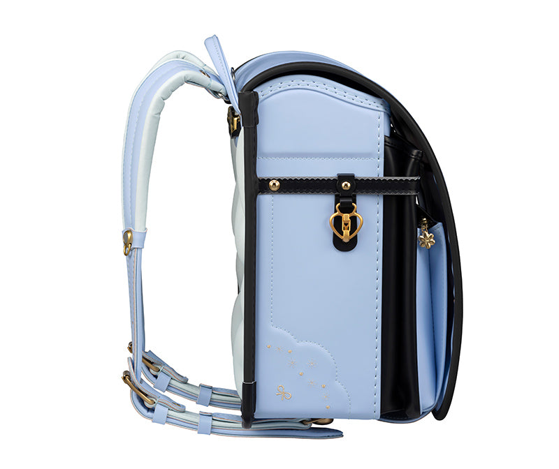 【3月1日販売開始】フィットちゃんランドセル ミオコフレ（ペールブルー×クロ）安ピカッタイプ＋楽ッション