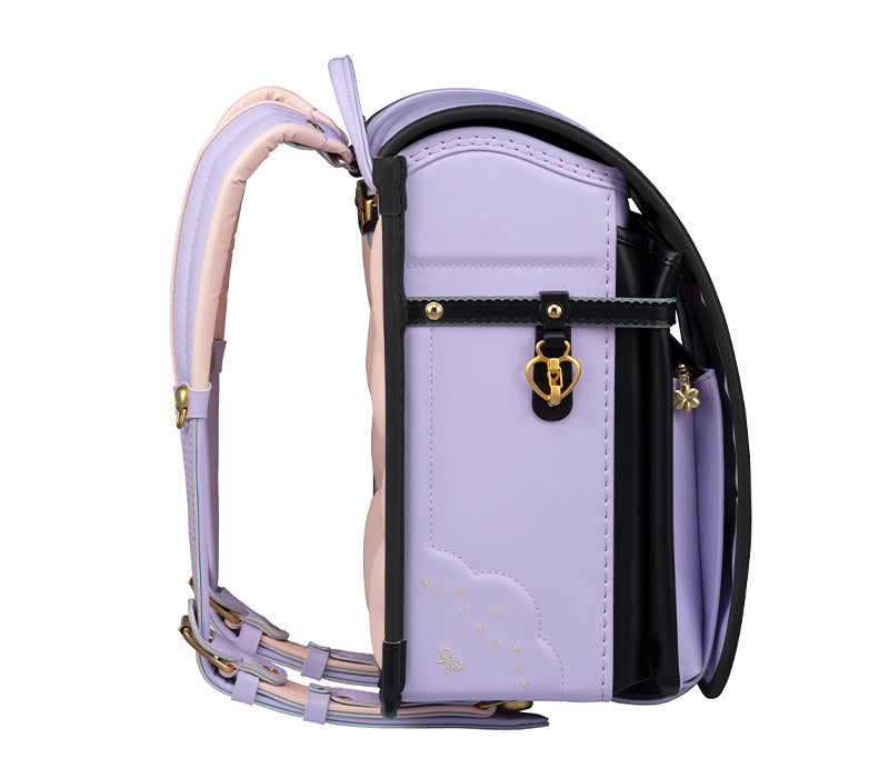 【3月1日販売開始】フィットちゃんランドセル ミオコフレ（ペールラベンダー×クロ）安ピカッタイプ＋楽ッション