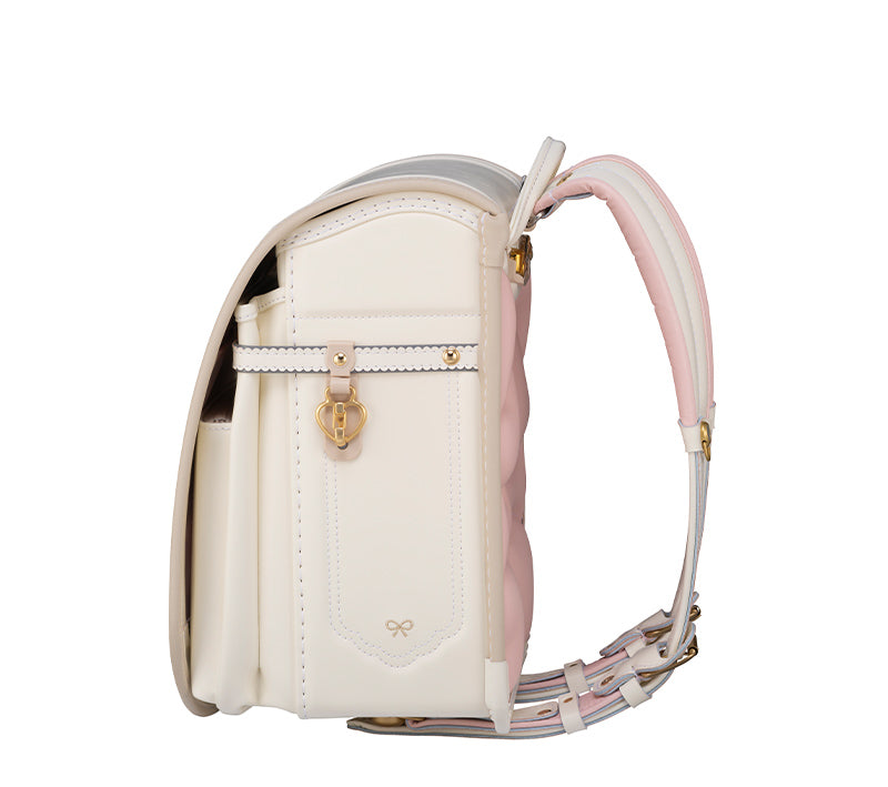 【3月1日販売開始】フィットちゃんランドセル シェルール（プラチナホワイト×ベージュ）安ピカッタイプ＋楽ッション