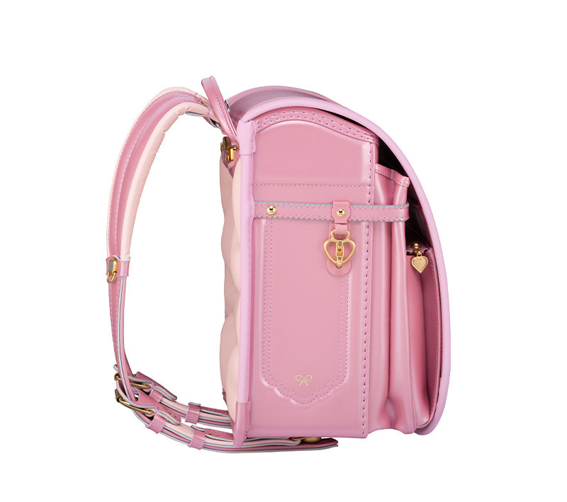 【3月1日販売開始】フィットちゃんランドセル シェルール（キャンディピンク×ベビーピンク）安ピカッタイプ＋楽ッション