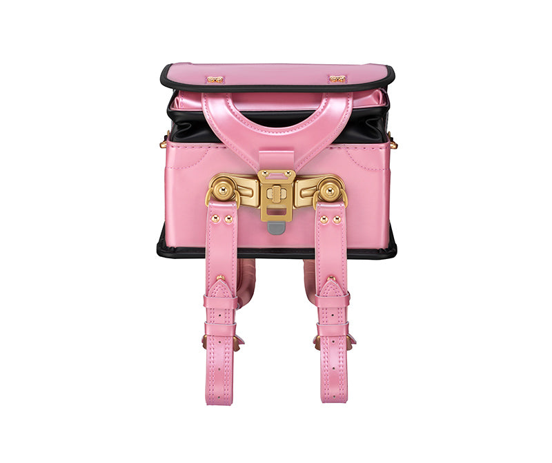 【3月1日販売開始】フィットちゃんランドセル ミオコフレ（キャンディピンク×クロ）安ピカッタイプ＋楽ッション