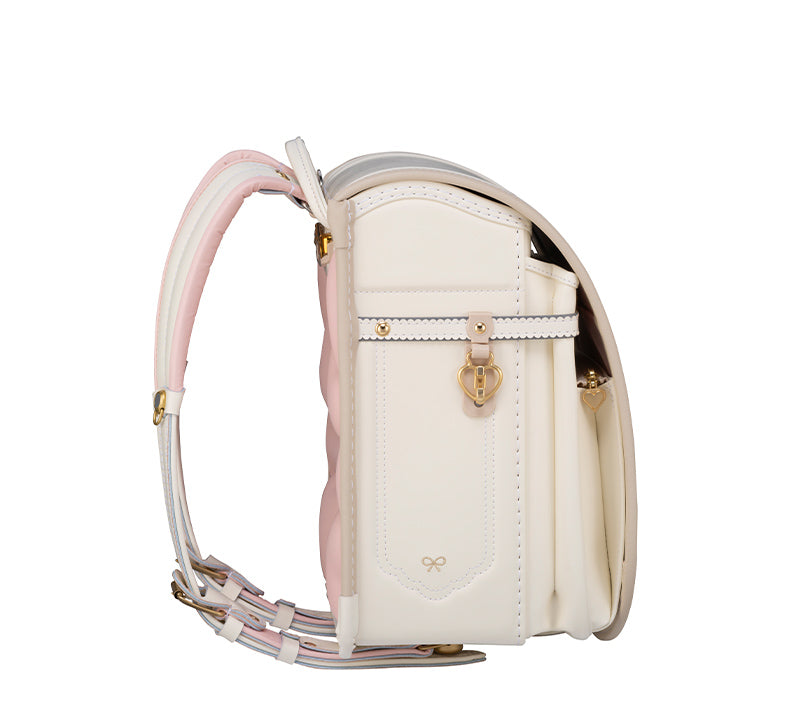 【3月1日販売開始】フィットちゃんランドセル シェルール（プラチナホワイト×ベージュ）安ピカッタイプ＋楽ッション