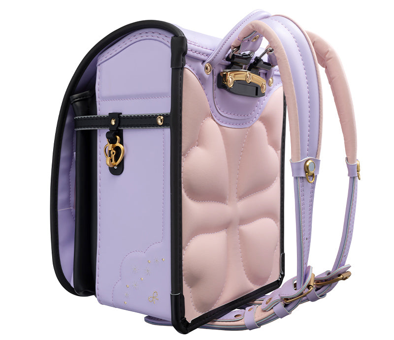 【3月1日販売開始】フィットちゃんランドセル ミオコフレ（ペールラベンダー×クロ）安ピカッタイプ＋楽ッション