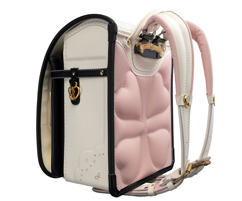 【3月1日販売開始】フィットちゃんランドセル ミオコフレ（プラチナホワイト×クロ）安ピカッタイプ＋楽ッション