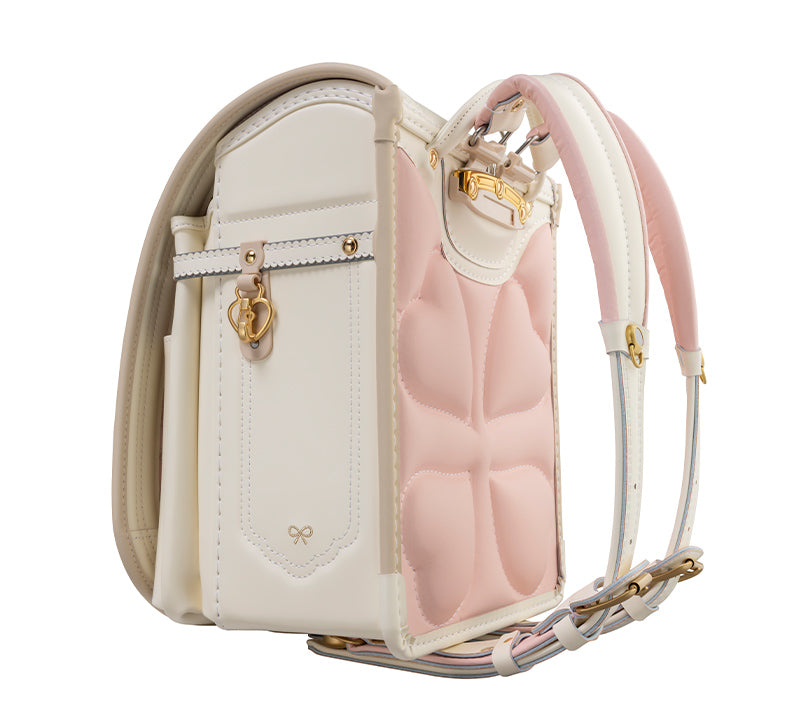 【3月1日販売開始】フィットちゃんランドセル シェルール（プラチナホワイト×ベージュ）安ピカッタイプ＋楽ッション