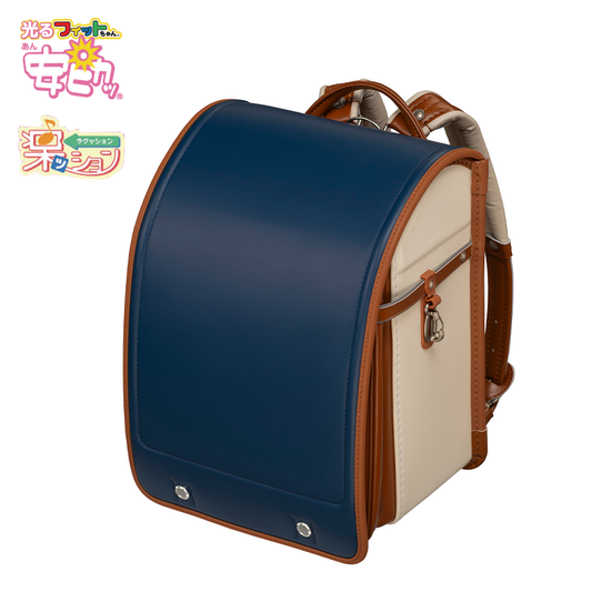 フィットちゃんランドセル イロトリオ ワイド(マリン×キャメル) 安ピカッタイプ＋楽ッション